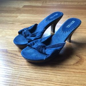 vintage denim heels